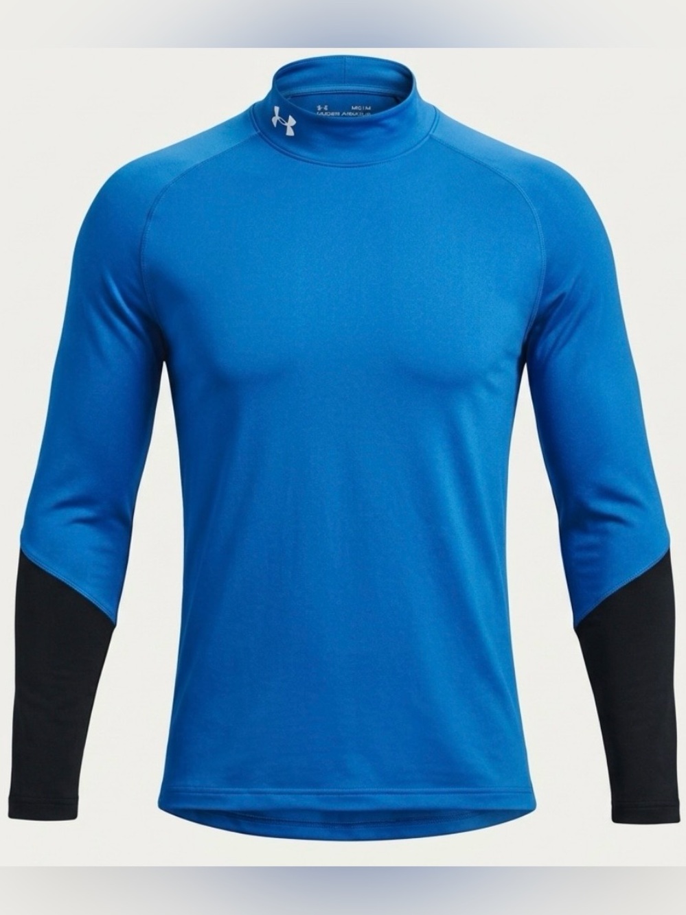 Under Armour ColdGear Mens XL Fitted Mock Neck Long Sleeve Shirt Blue